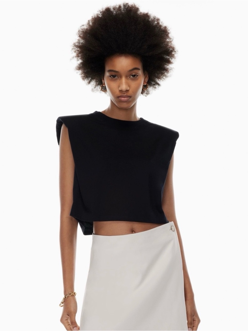 Babaton Shoulder Pad Cropped Tank
